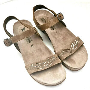 Mephisto  Air-Relax 100% Suede Leather Wedge Slip-On strap Shoe sz 38Eu 8US